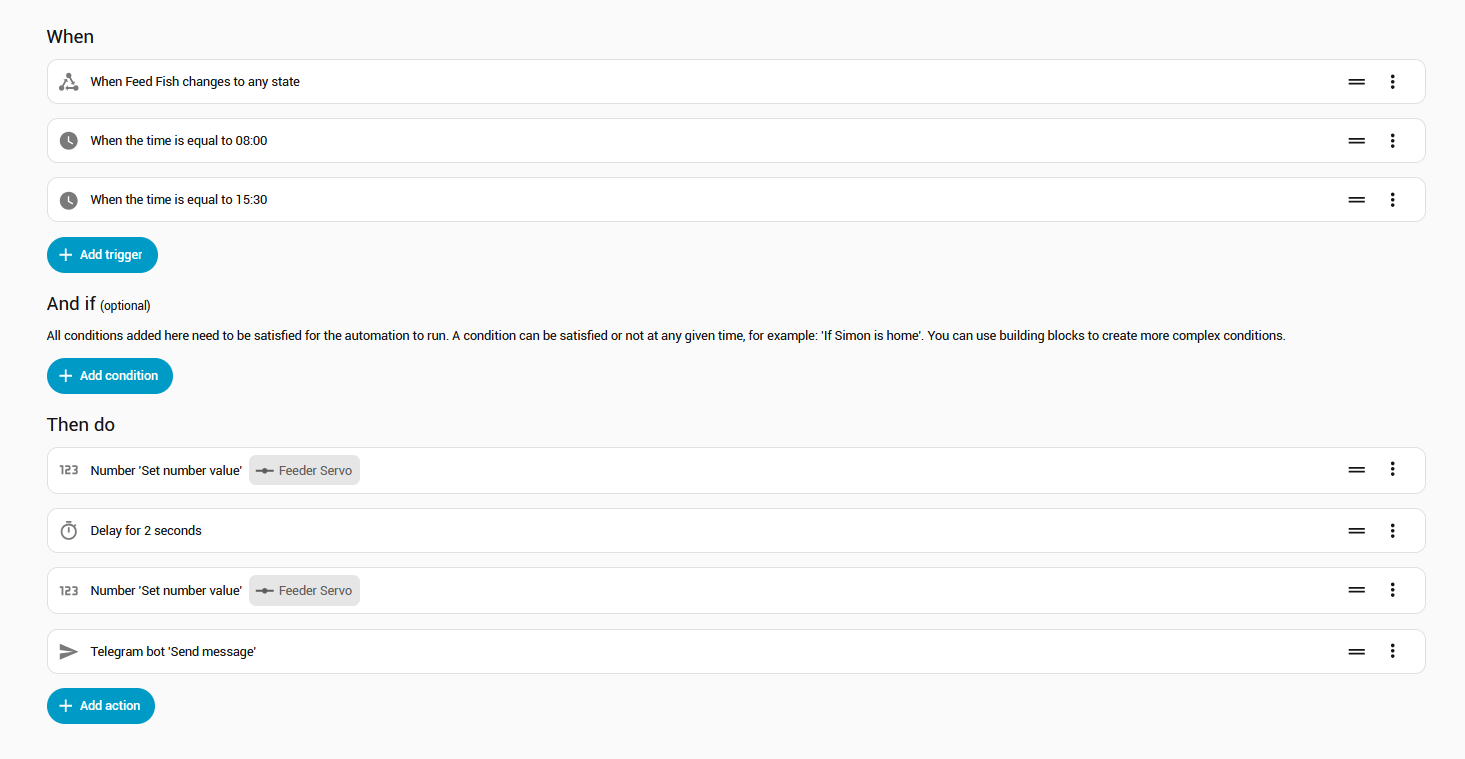 Example Fish Feeding Automation
