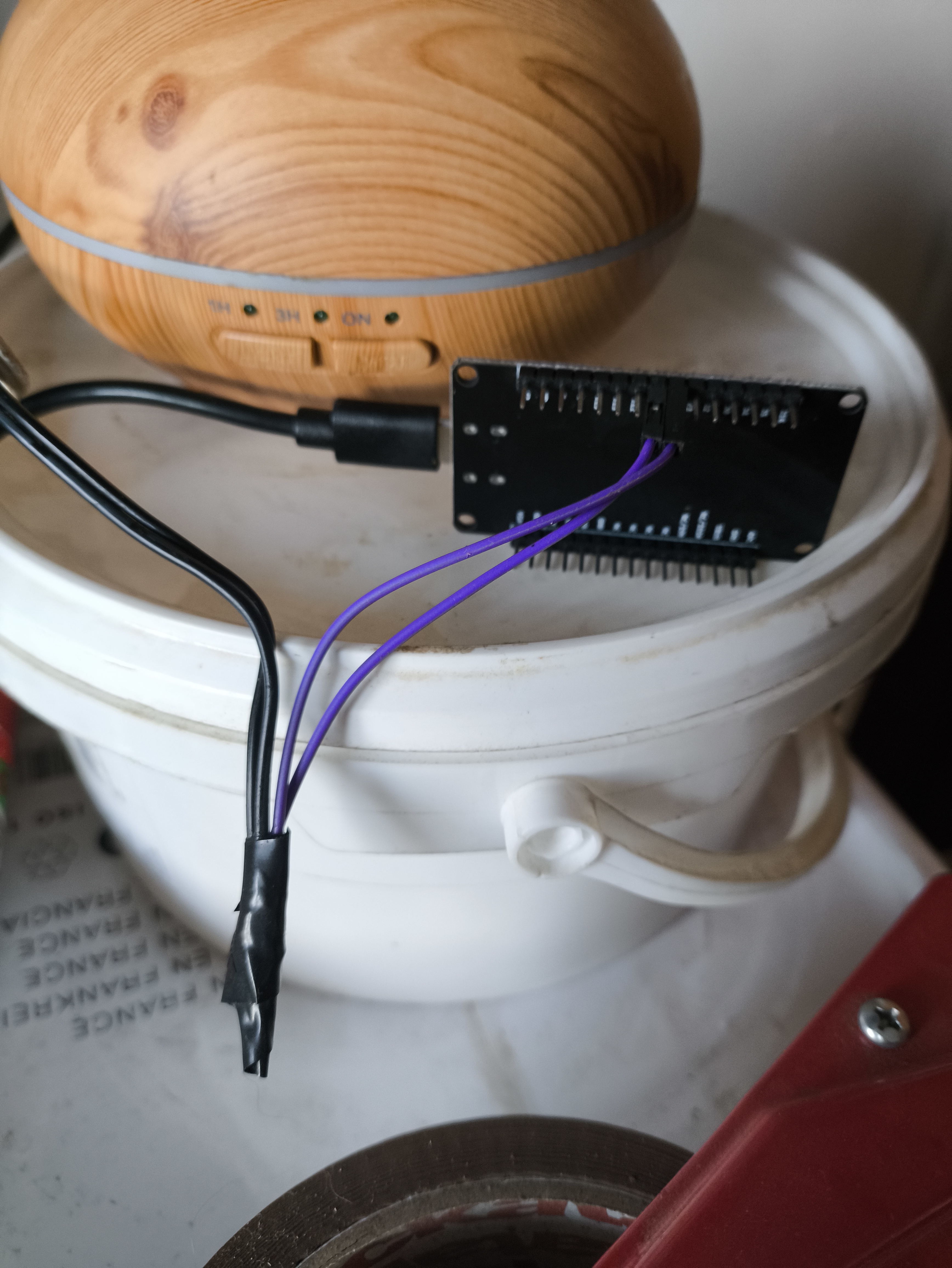 Connecting the two new wires to pins D5 and GND