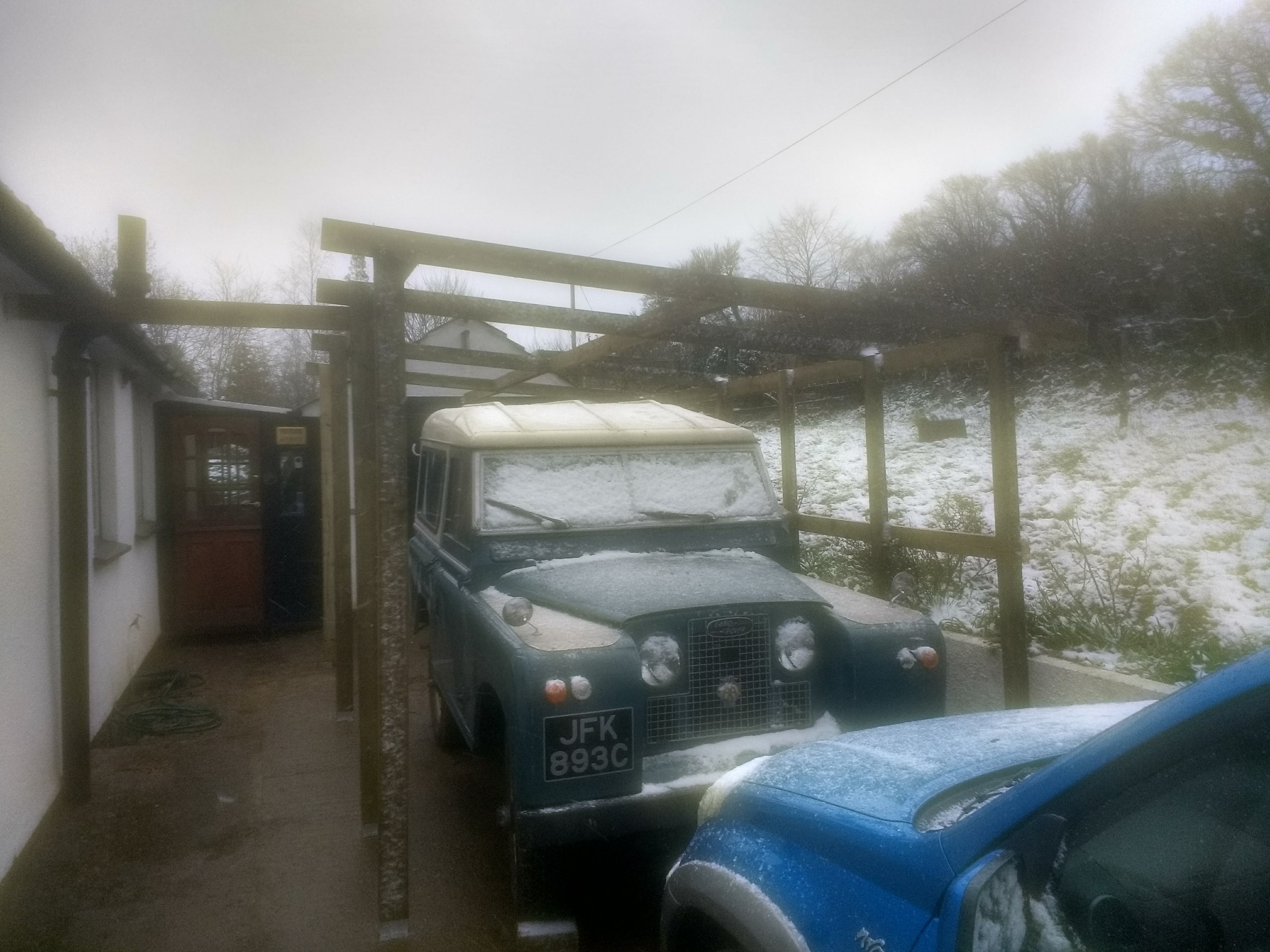 Harry feeling the late snows before the roof’s on