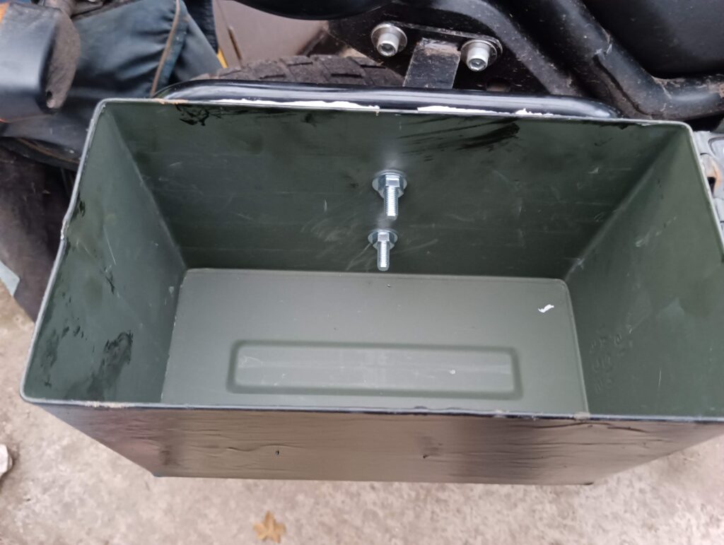 Then bolted in tight. I positioned them so the hinges face forwards – just seemed easier to open them that way but I don’t think it makes much difference